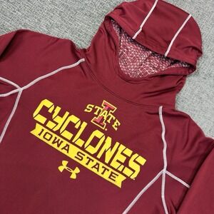 Under Armour Iowa State Cyclones Hoodie Mens M Red NCAA Pullover Lightweight
